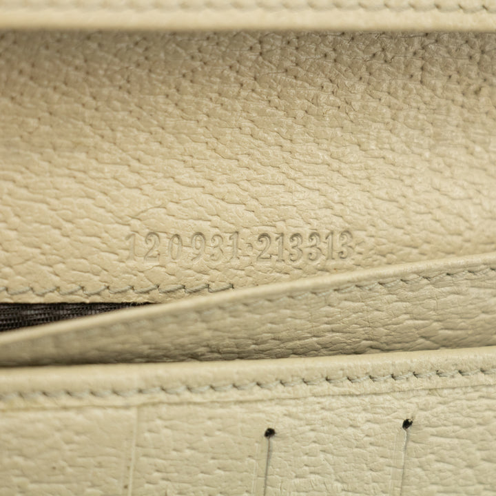 Gucci Brown x Ivory GG Canvas x Leather Long Wallet  #2418