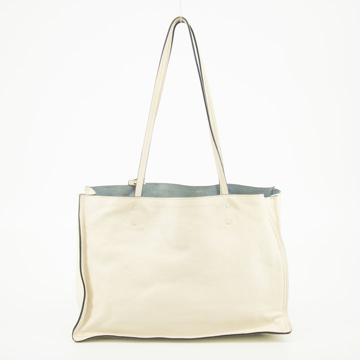 Prada Ivory Leather Mirror Tote Bag #2452