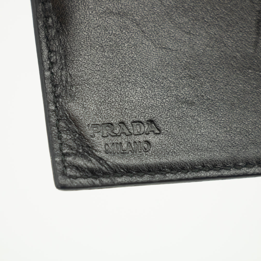 Prada Black Leather Bifold Wallet #2463