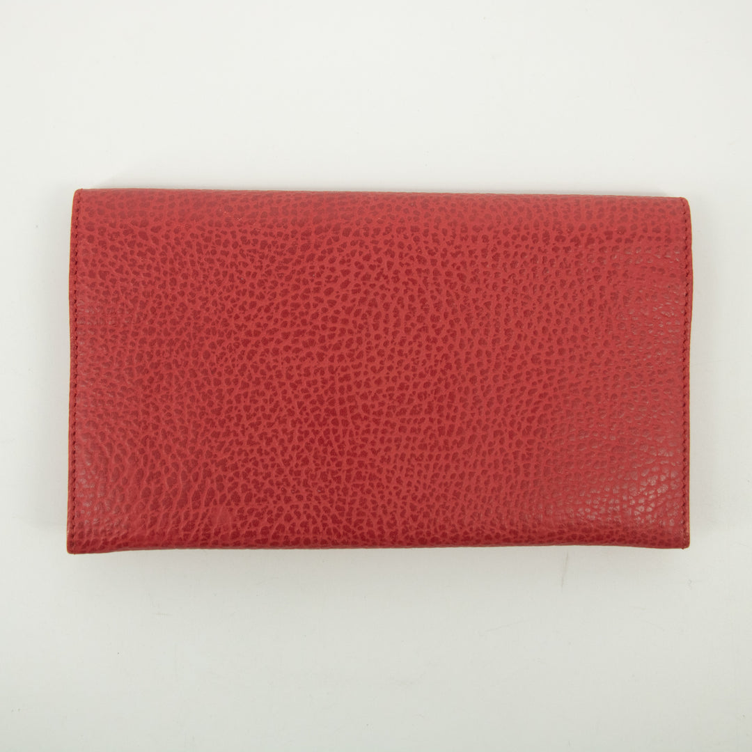 Christian Dior Red Leather Long Wallet #2465