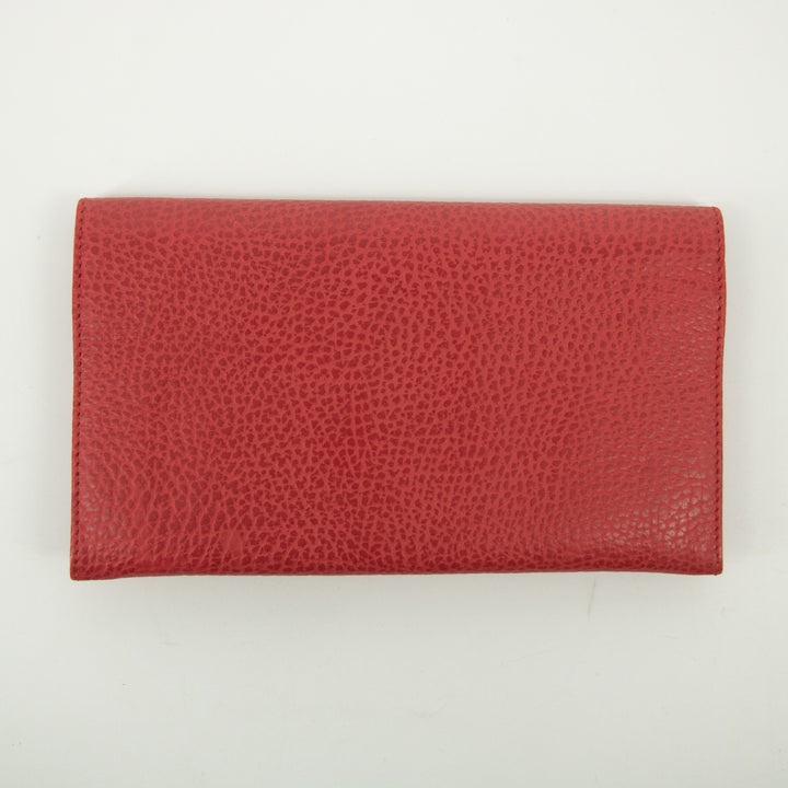 Christian Dior Red Leather Long Wallet #2465