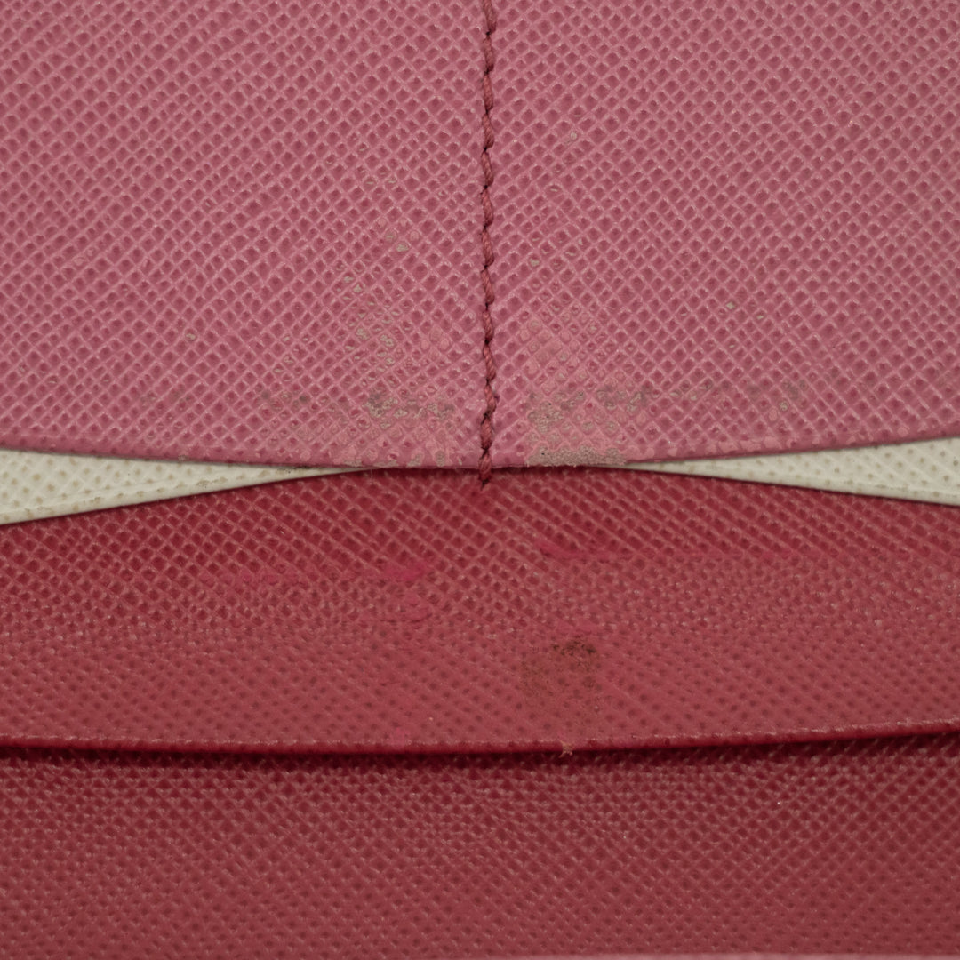 Prada Pink Saffiano Leather Long Wallet #2466