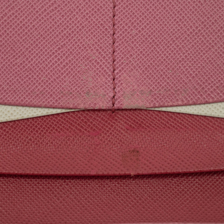 Prada Pink Saffiano Leather Long Wallet #2466