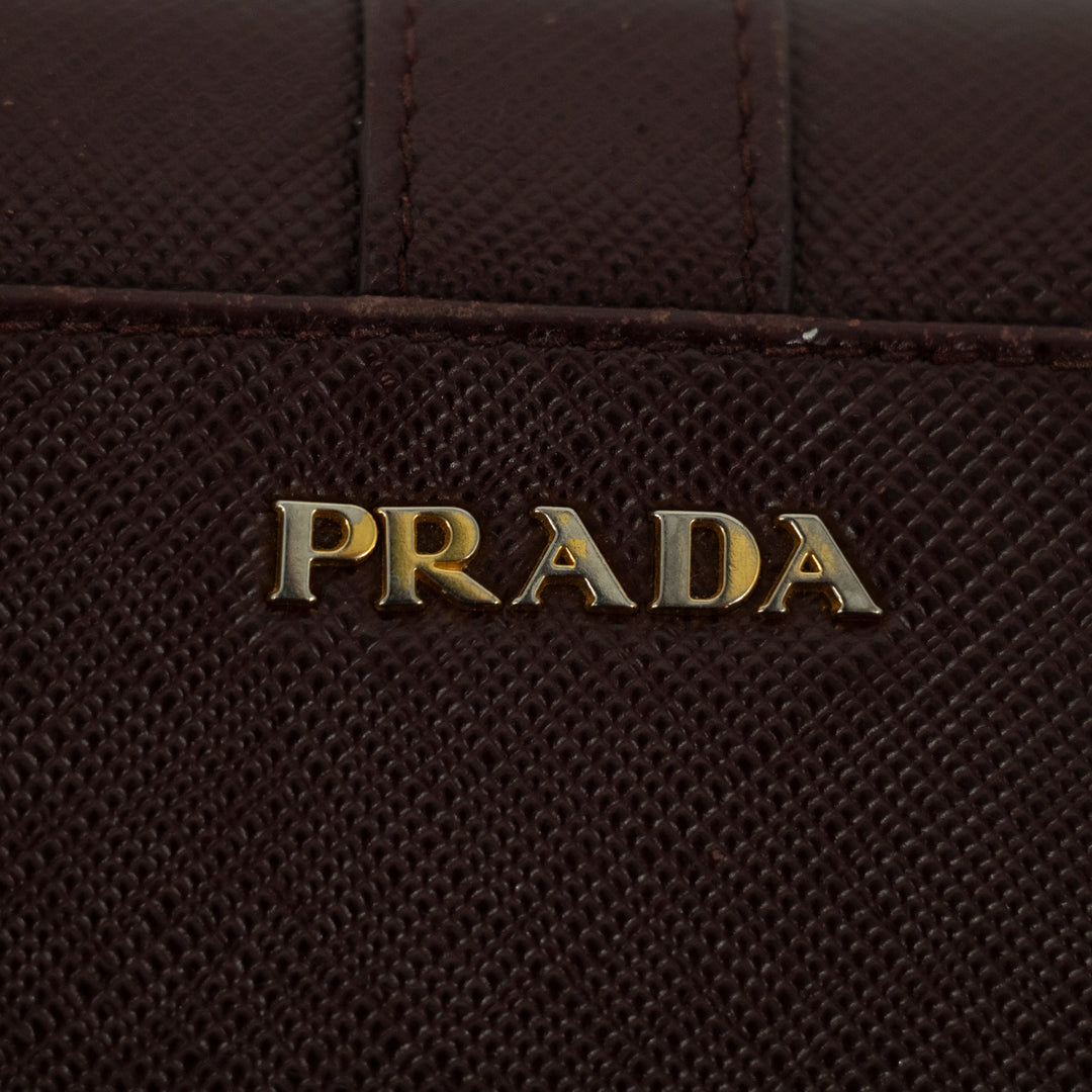 Prada Bordeaux Saffiano Leather Long Wallet #2467