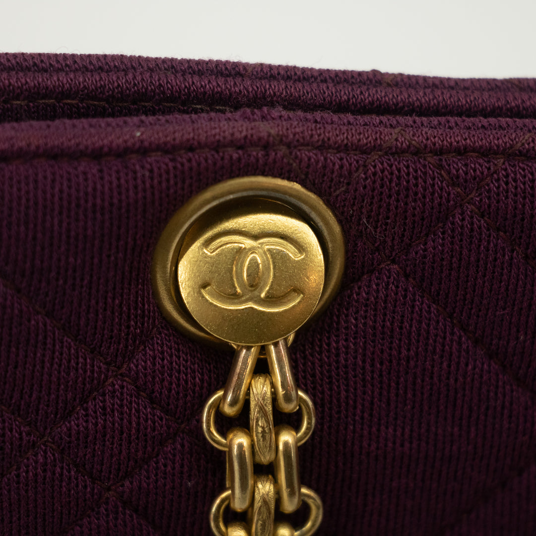 Chanel Vintage Purple Cotton Kisslock Shoulder Bag-#2533