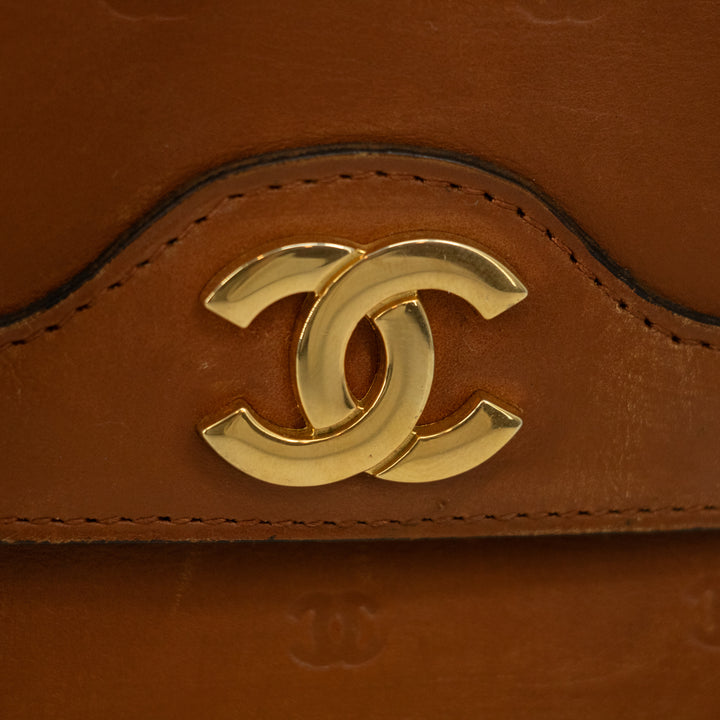 Chanel Vintage CC Brown Leather Shoulder Bag  #2537