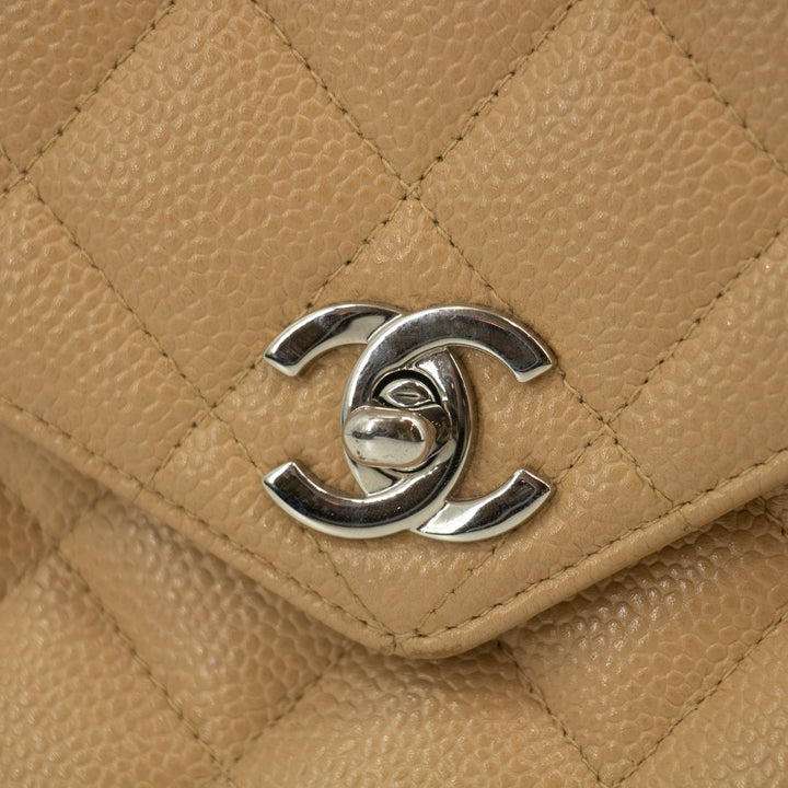 Chanel Caviar Skin One Shoulder Quilted Shoulder Bag Silver Fittings #2544