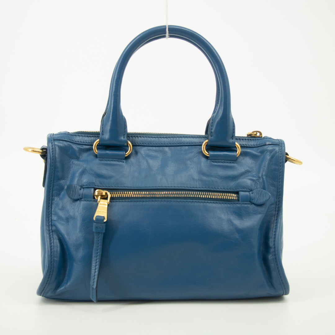 Miu Miu Blue Leather 2 Way Shoulder Bag #2553