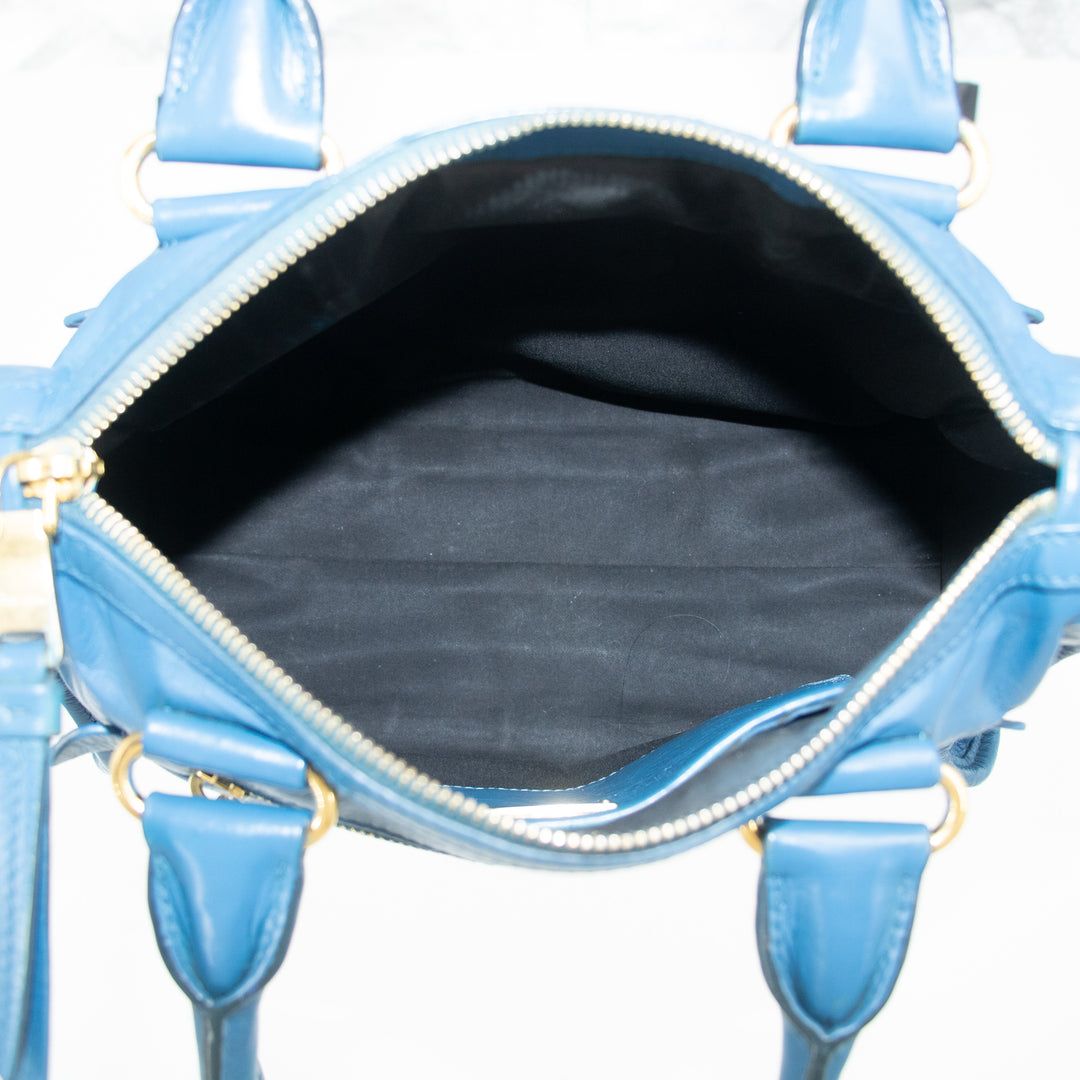 Miu Miu Blue Leather 2 Way Shoulder Bag #2553