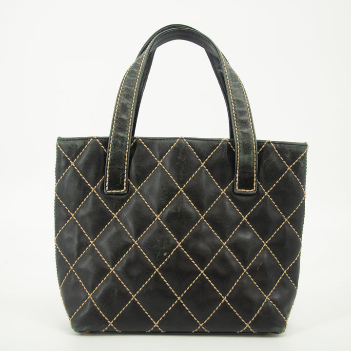 Chanel Black Wild Stitch Quilted Handbag Small #2554