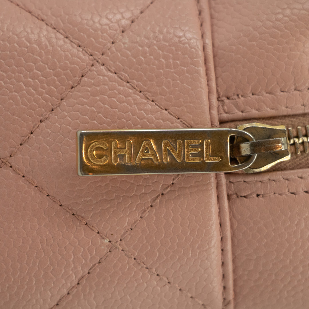 Chanel Pink Matlasse Caviar Skin Mini Boston Bag Handbag #2557