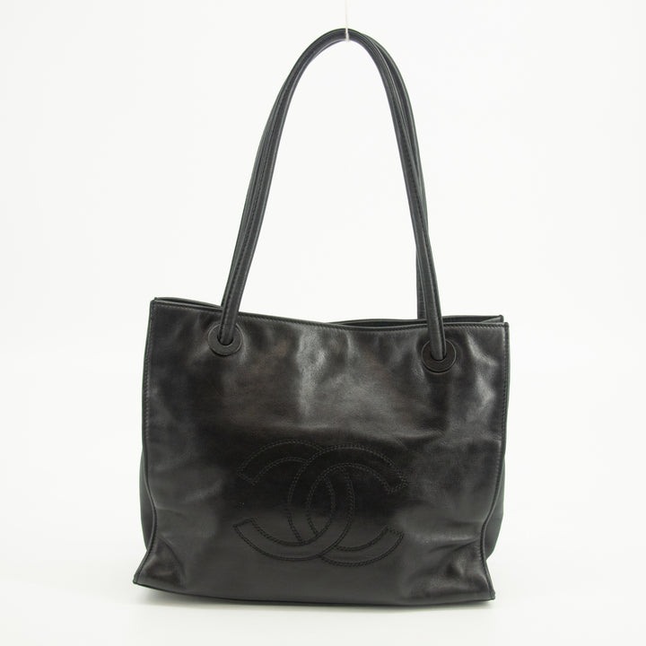 Chanel CC Lambskin Black Shopping Tote Bag #2569