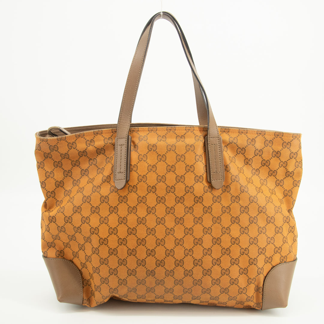 Gucci GG Canvas Orange x Brown Tote Bag  #2578