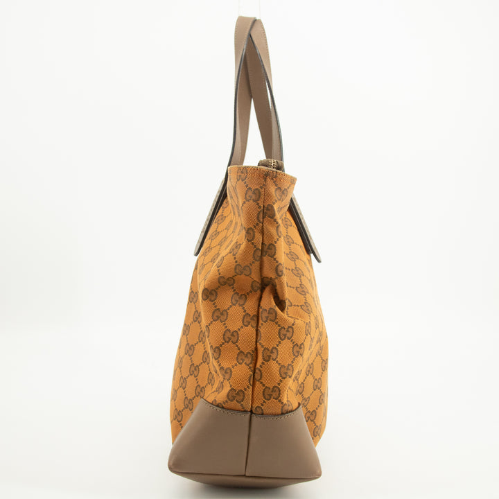 Gucci GG Canvas Orange x Brown Tote Bag  #2578