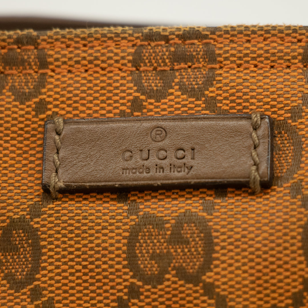 Gucci GG Canvas Orange x Brown Tote Bag  #2578