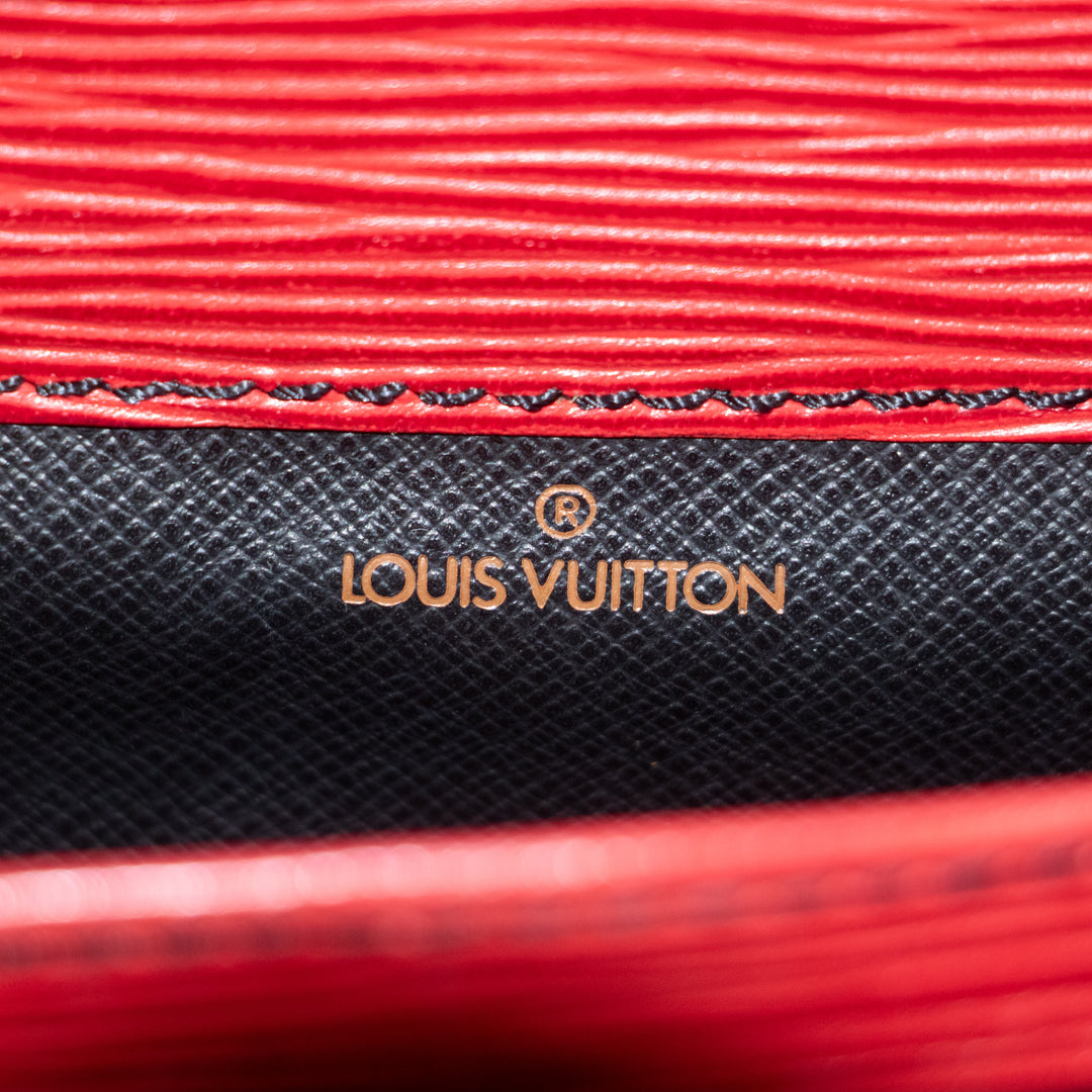 Louis Vuitton Red Epi Cartouchiere PM Crossbody Bag  #2581