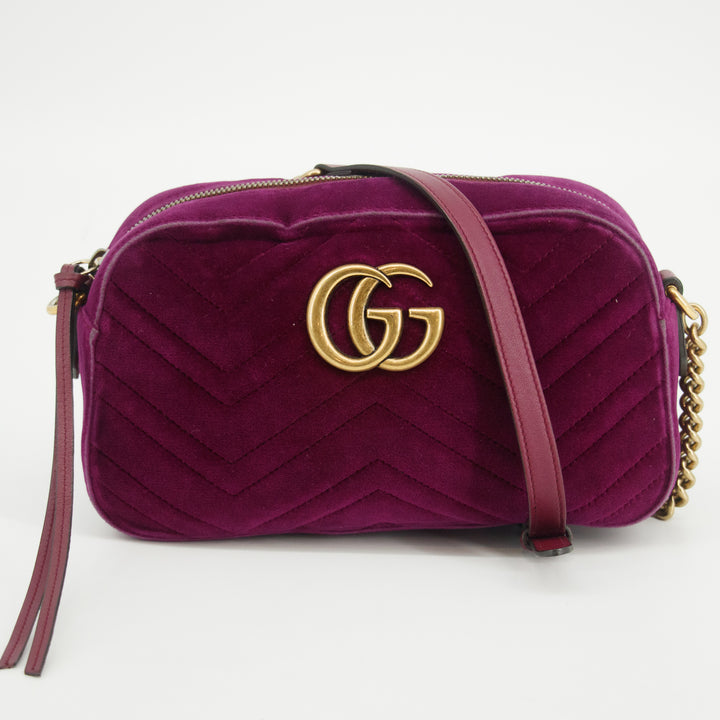 Gucci Purple GG Marmont Velvet Crossbody Bag #2583