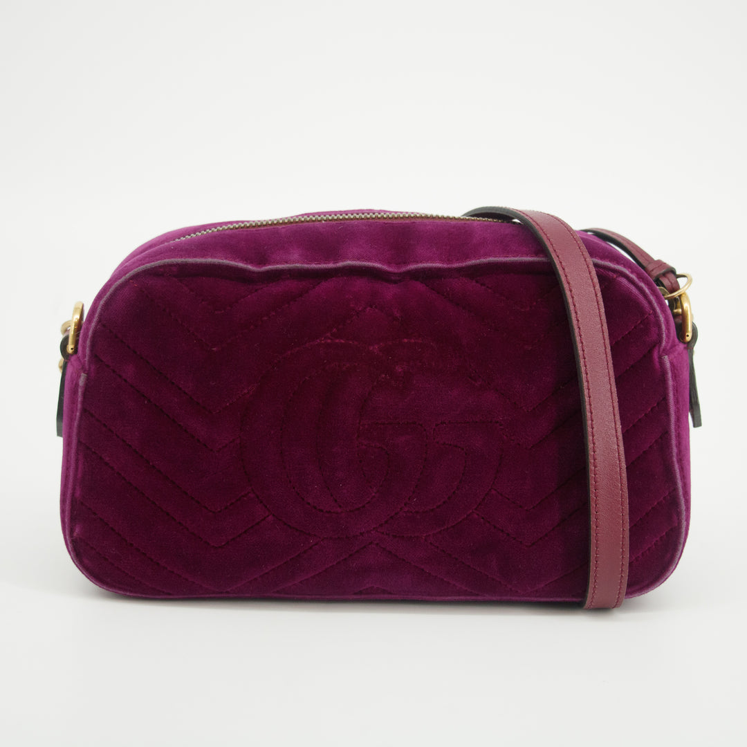 Gucci Purple GG Marmont Velvet Crossbody Bag #2583