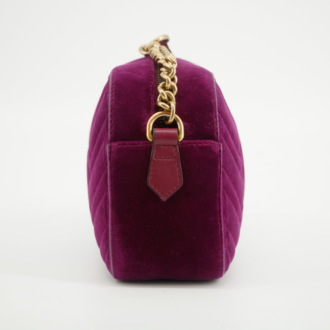 Gucci Purple GG Marmont Velvet Crossbody Bag #2583