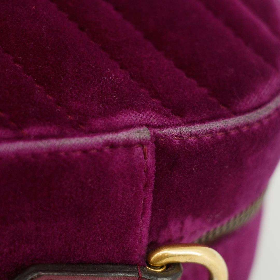 Gucci Purple GG Marmont Velvet Crossbody Bag #2583