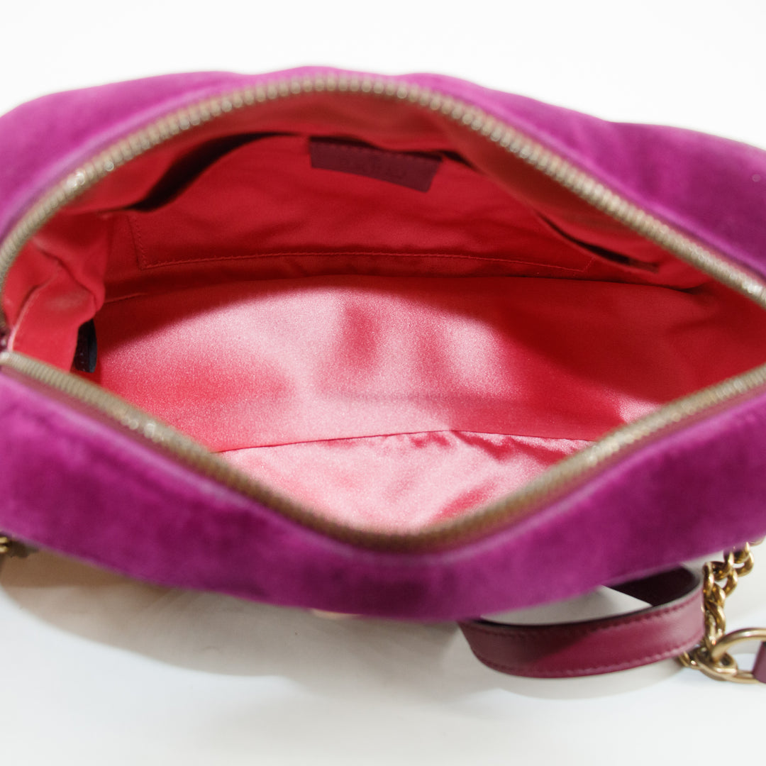 Gucci Purple GG Marmont Velvet Crossbody Bag #2583