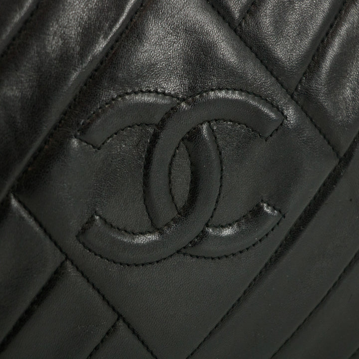 Chanel Vintage Diamond CC Camera Bag Chevron Lambskin Black 3 Series  #2615