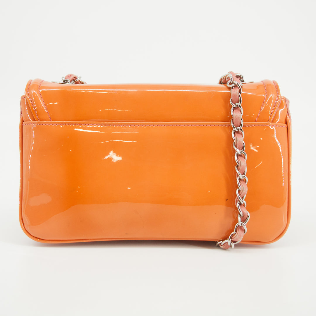 Chanel CC Coco Mark Patent Orange Multicolor Wallet On Chain 13 Series  #2622