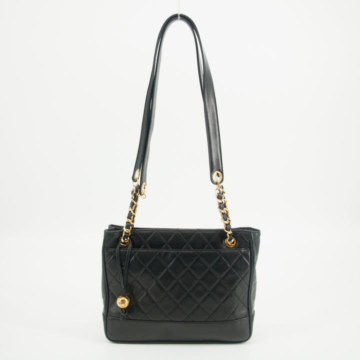 Chanel Matelasse Quilted Black Lambskin Shoulder Bag 2 Series #2625