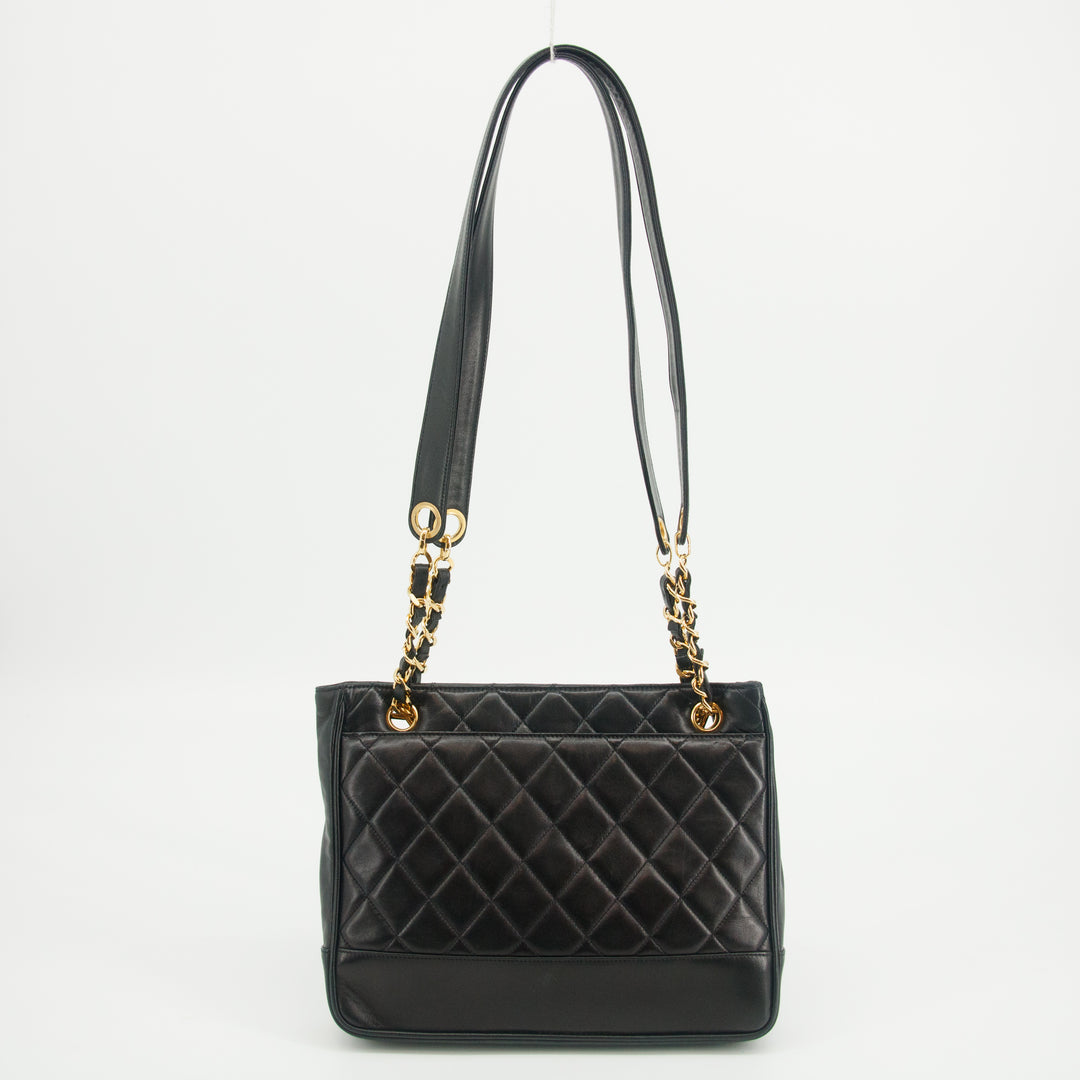 Chanel Matelasse Quilted Black Lambskin Shoulder Bag 2 Series #2625