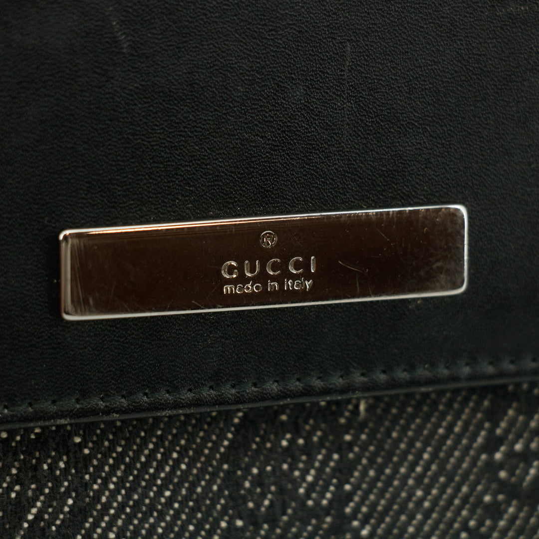 Gucci Black GG Canvas x Leather Card Case #2627