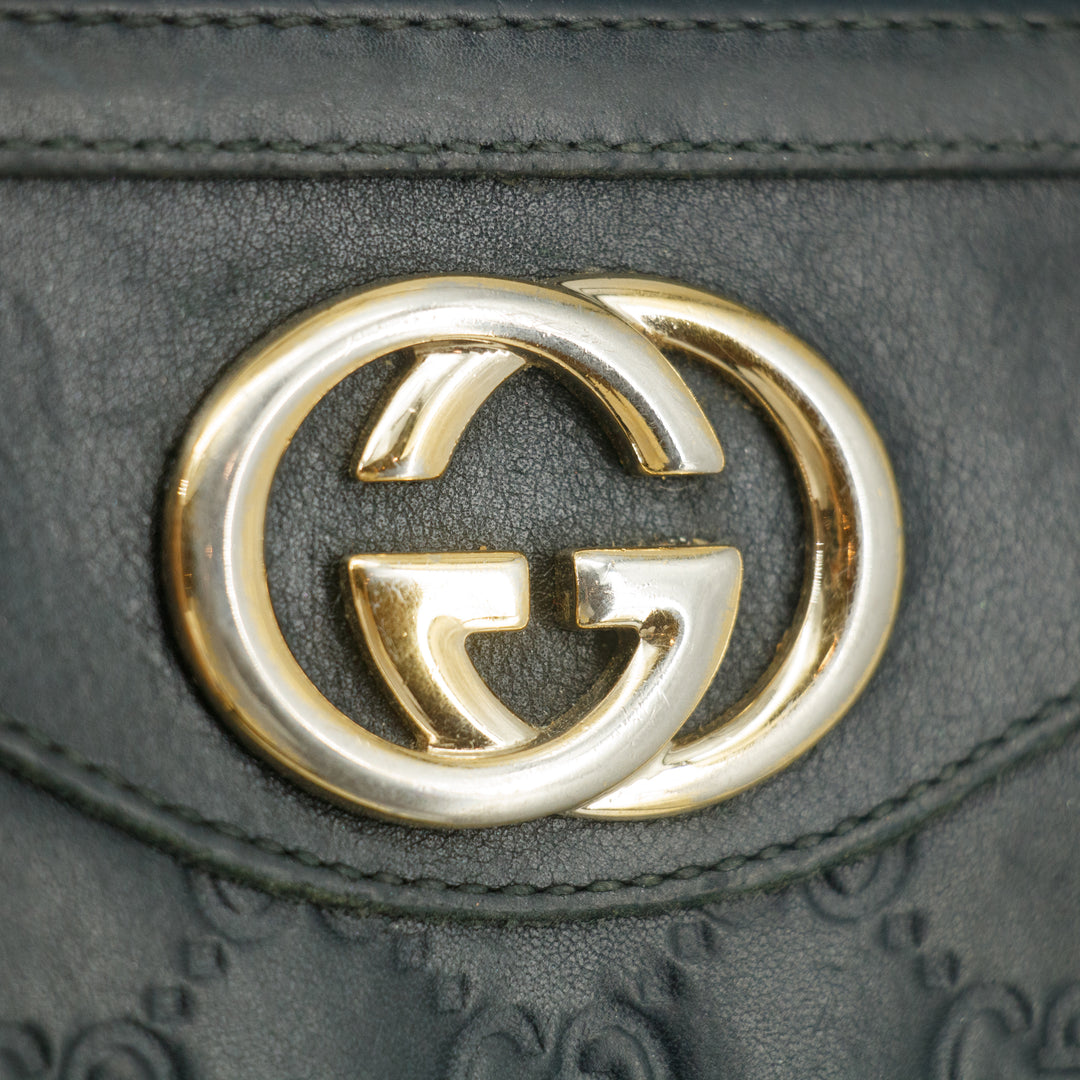 Gucci Navy Guccisima Leather Round Zipper Long Wallet #2629