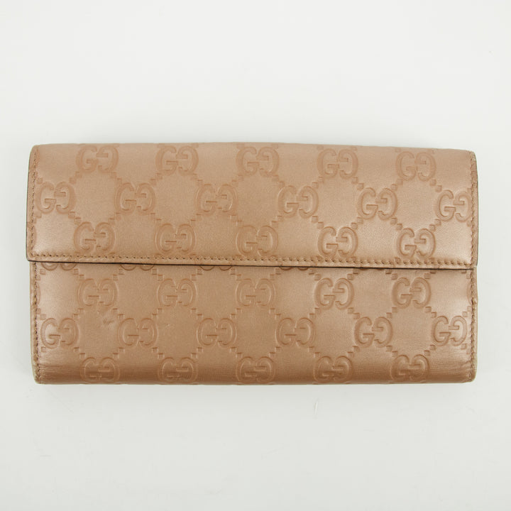 Gucci Pink Guccisima Leather Long Wallet #2634