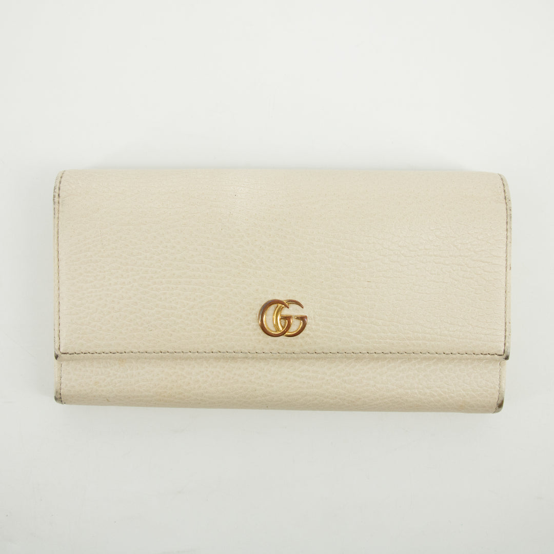 Gucci Ivory GG Marmont Leather Long Wallet #2638