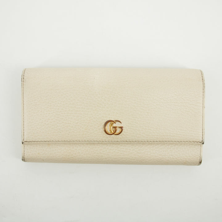 Gucci Ivory GG Marmont Leather Long Wallet #2638