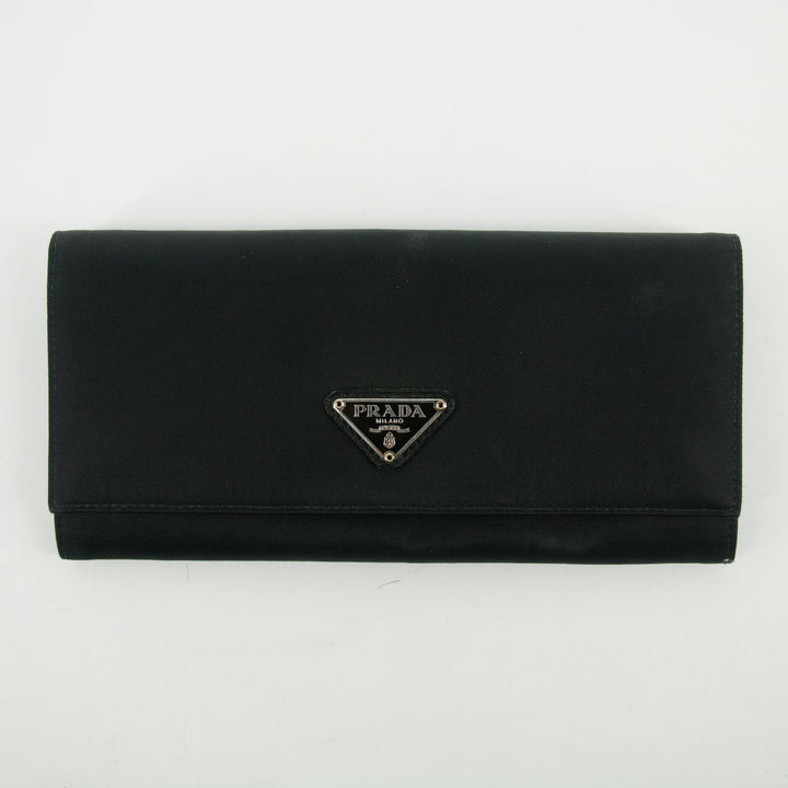 Prada Black Tessuto Nylon Long Wallet  #2641