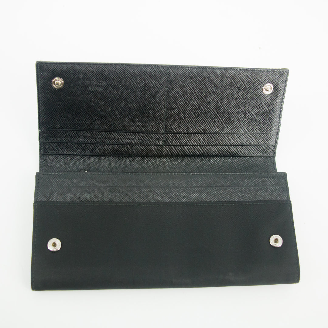 Prada Black Tessuto Nylon Long Wallet  #2641