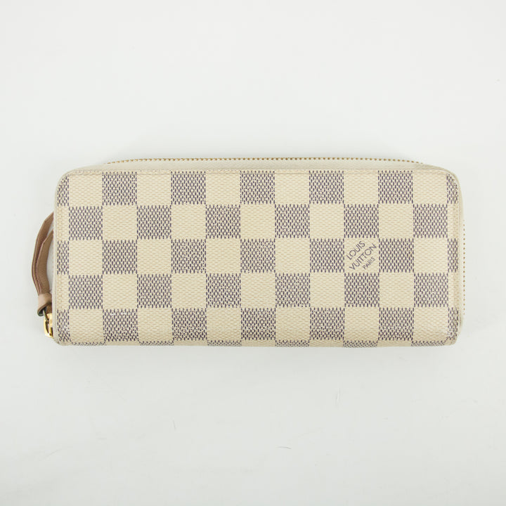 Louis Vuitton Damier Azur Portefeuille Clemence Round Zipper Long Wallet #2642