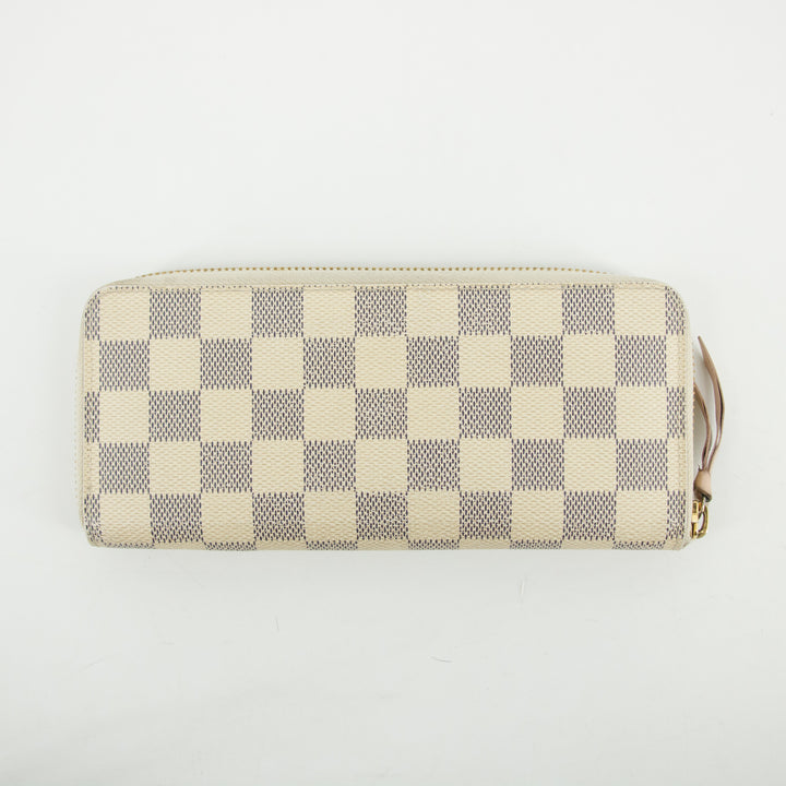 Louis Vuitton Damier Azur Portefeuille Clemence Round Zipper Long Wallet #2642