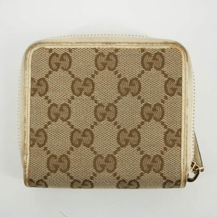 Gucci Brown GG Canvas Double Hook Compact Wallet  #2644