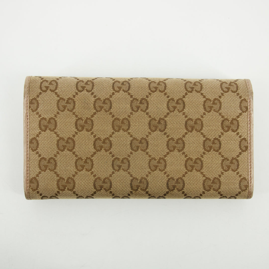 Gucci Brown Lovely Heart GG Canvas Long Wallet  #2646