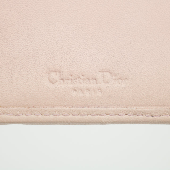 Christian Dior Pink Cannage Leather Long Wallet #2648