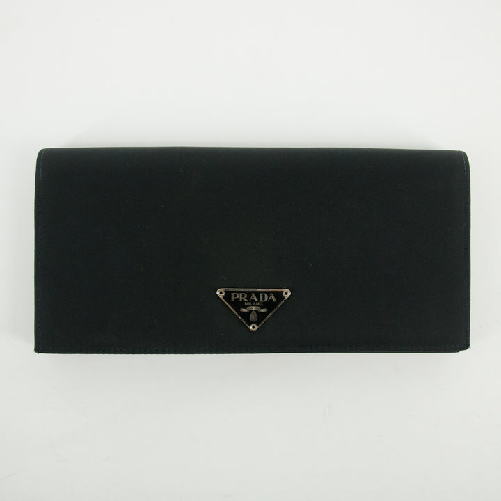 Prada Black Tessuto Nylon Long Wallet  #2649