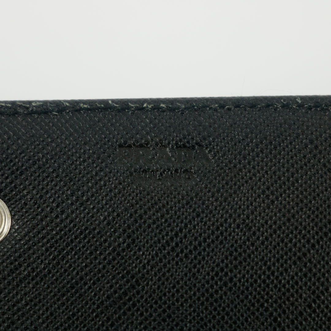 Prada Black Tessuto Nylon Long Wallet  #2649