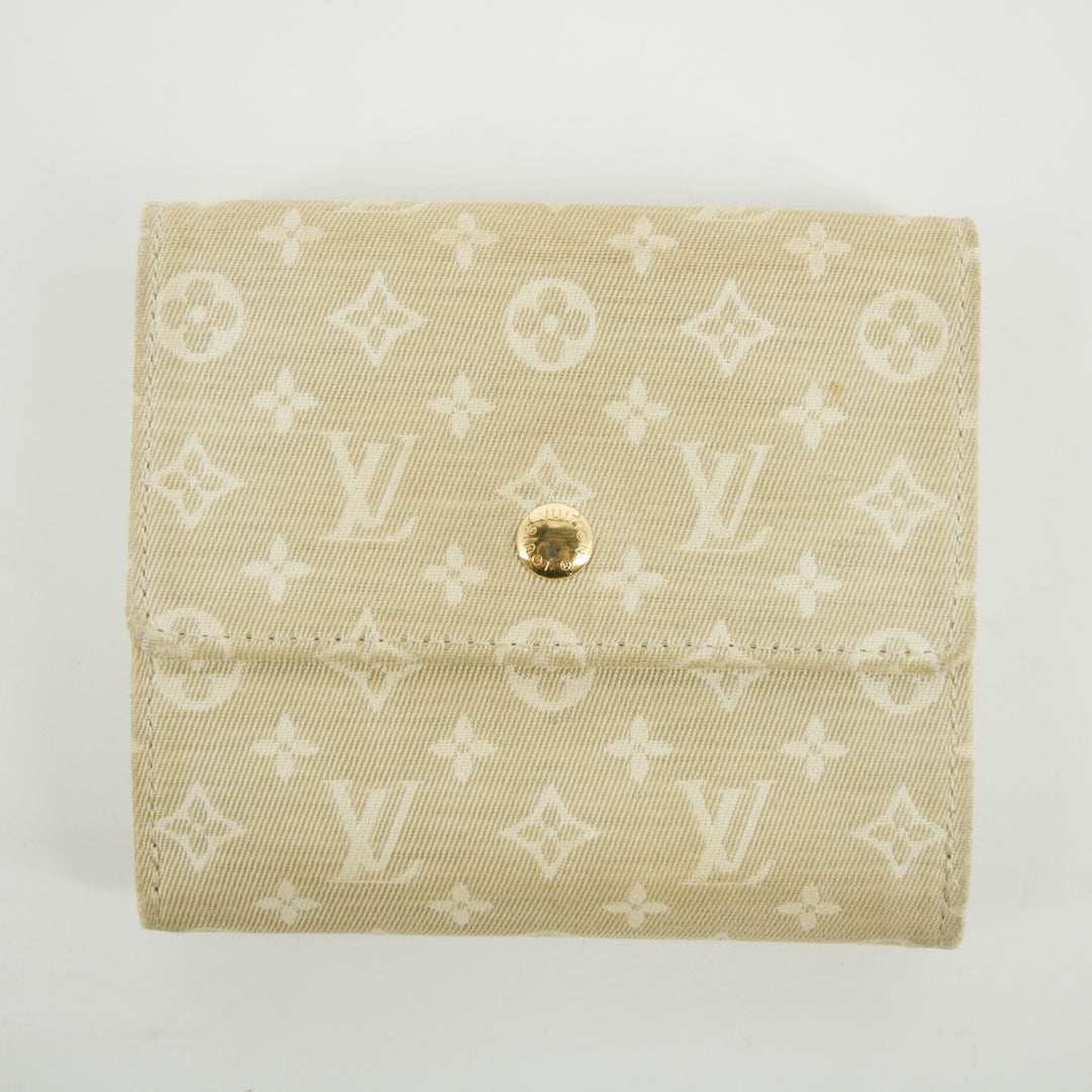 Louis Vuitton Beige Monogram Minilan Porte Monnaie Billet Credit Compact Wallet #2651