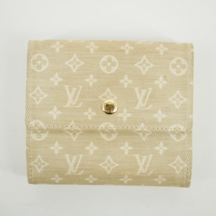 Louis Vuitton Beige Monogram Minilan Porte Monnaie Billet Credit Compact Wallet #2651