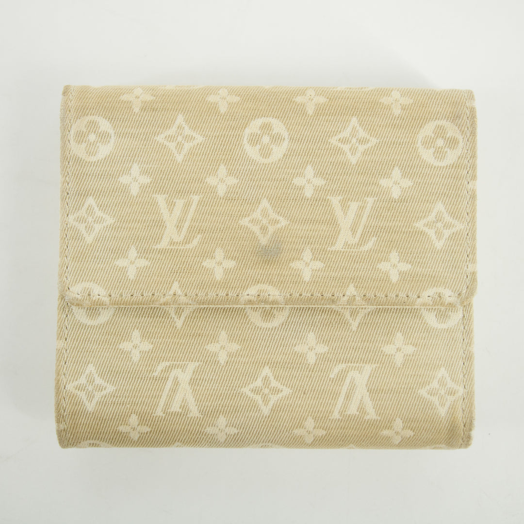 Louis Vuitton Beige Monogram Minilan Porte Monnaie Billet Credit Compact Wallet #2651