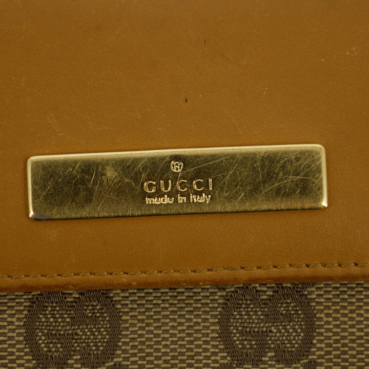 Gucci Brown GG Canvas x Leather Compact Wallet #2652