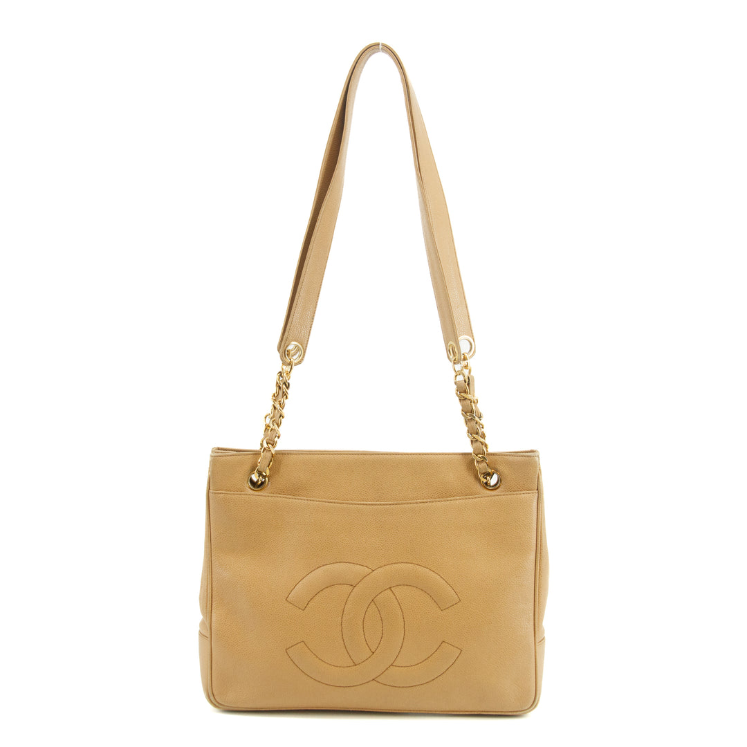 Chanel Brown Caviar Skin CC Shoulder Bag Gold Hardware  #2668