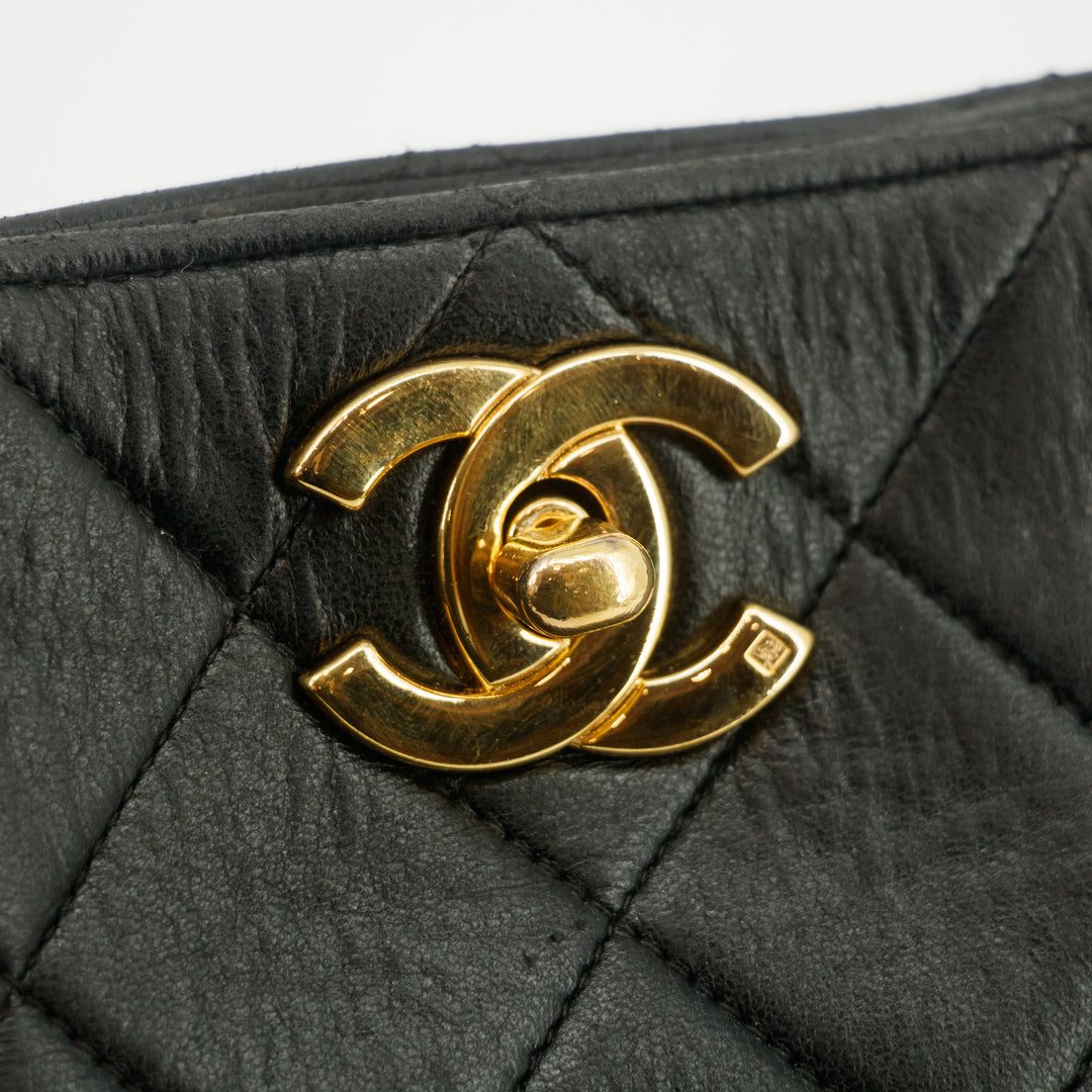 Chanel Matlasse Turnlock Coco Mark Lambskin Timless Classic Tote Bag #2679