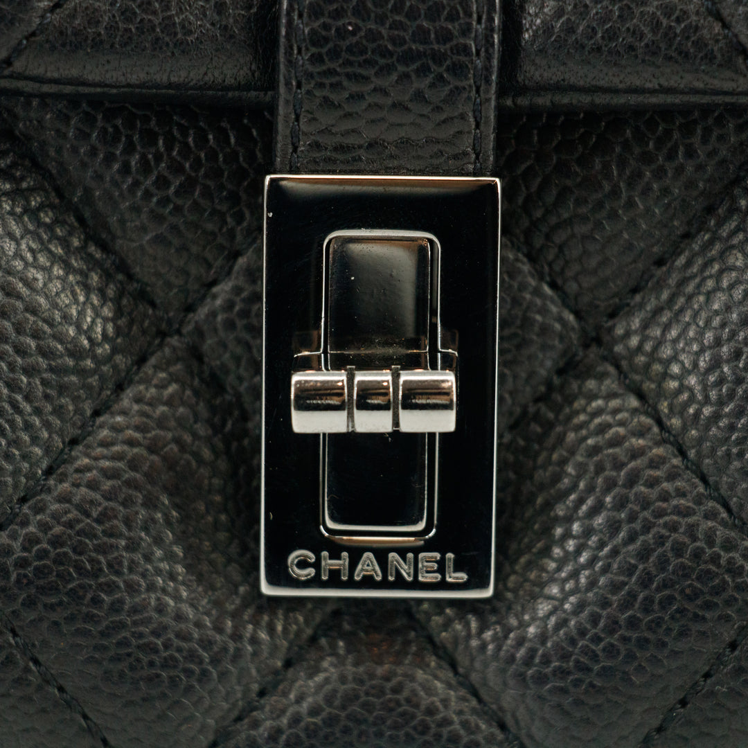 Chanel Matlasse Caviar Skin Black Quilted Shoulder Bag 10 Series - 2681